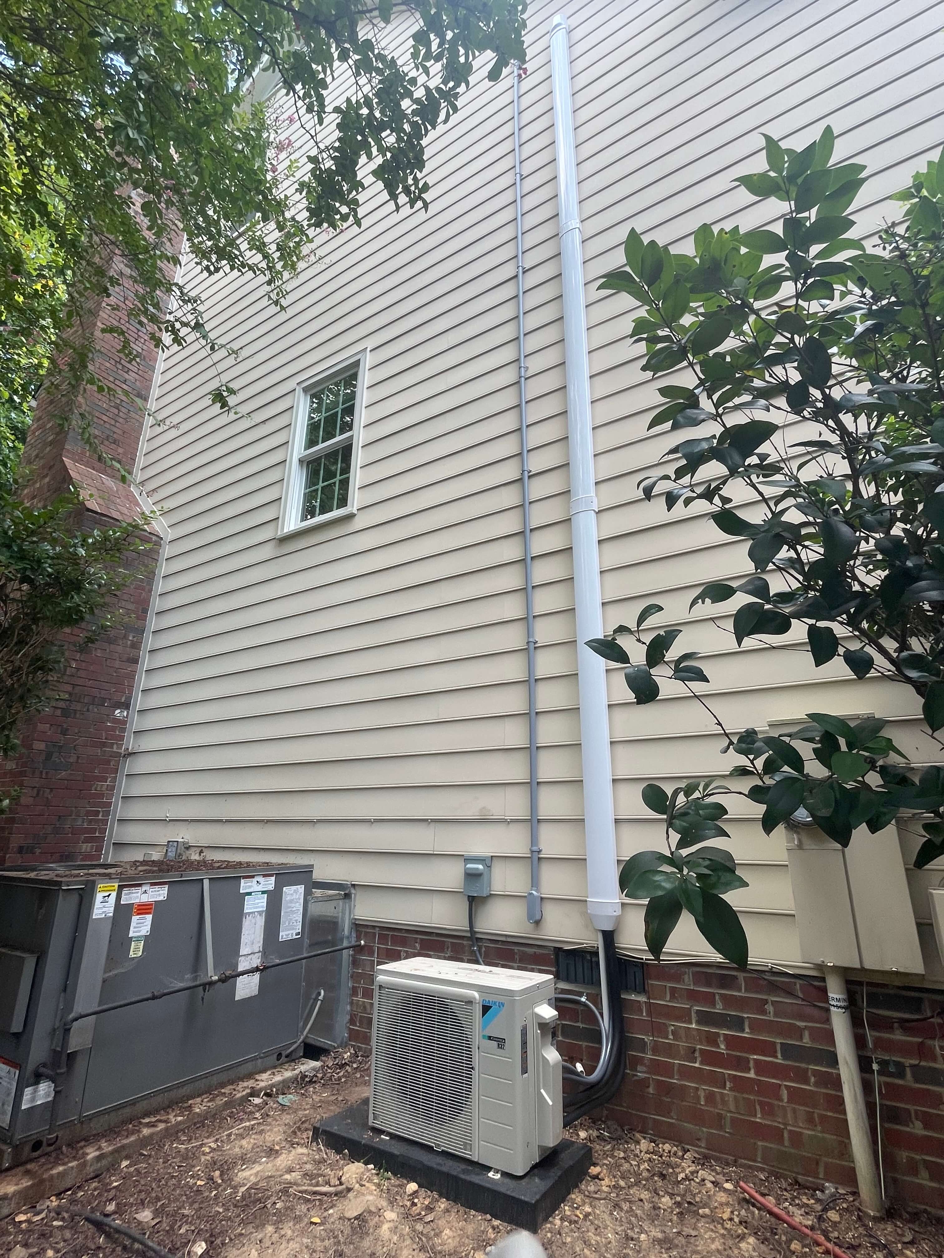 Multi-story mini-split installation